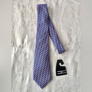 Vineyard Vines Blue Whale Print Silk Tie USA 3.5" with Hanger